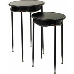 Alexandra House Living Set Of 2 Tables Black Table 2pcs