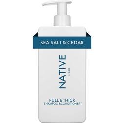 Native Full & Thick 2 in 1 Shampoo & Conditioner Sea Salt & Cedar 487ml