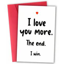 Shein pc I Won I Love You More Greeting Card With Envelope Ideal For Husband Boyfriend Wife Girlfriend Partner Birthday Occasion Celebration Anniversary