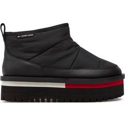 Tommy Jeans Padded Cleat Flatform Ankle Boots - Black