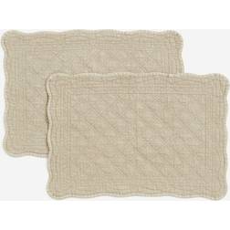 H&M 2er-Pack Gesteppte Tischsets 35x48 Platzdeckchen Beige (48x35cm)