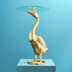 WERNS Ente Gans Gina Gold Aluminium/Glas 56 x 46 x 76 cm Kleintisch