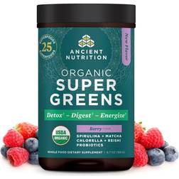 Ancient Nutrition Supergreens Powder with Probiotic Berry 25servings