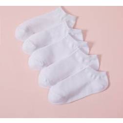 Shein 5pairs Solid White Ankle Socks
