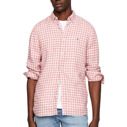 Tommy Hilfiger Slim Fit Linen Gingham Shirt - Teaberry Blossom/Optic White