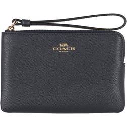 Coach Corner Zip Wristlet - Crossgrain Leather/Gold/Midnight