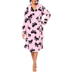 Dreams & Co Plush Hooded Wrap Robe - Pink Bows