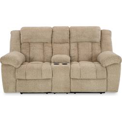 Signature Design by Ashley Tip-Off Power Reclining Loveseat Wheat Sofa 82" 2 Seater