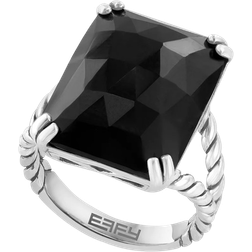 Effy Rope Statement Ring - Silver/Onyx