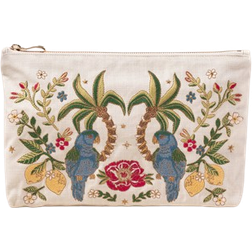 Elizabeth Scarlett Tropical Parrot Everyday Pouch - Cream