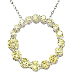 Suzy Levian Circle Journey Necklace - Silver/Yellow