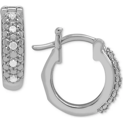 Macy's Hoop Earrings - Silver/Diamonds