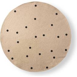 ferm LIVING Jute Carpet Black Dots Small Ø100