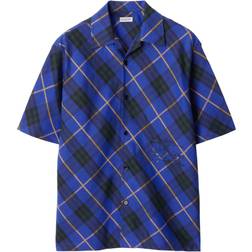 Burberry Equestrian Knight Checked Shirt - Royal Blue/Black