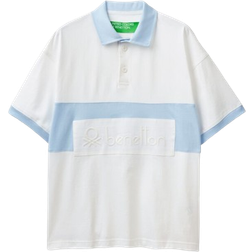 United Colors of Benetton Rugby Polo - White/Light Blue