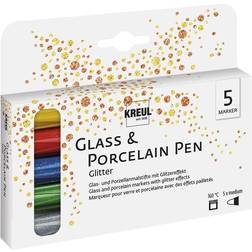 Kreul Glass & Porcelain Pen Glitter 5-pack