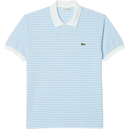 Lacoste Men's Classic Fit L.12.12 Striped Petit Pique Polo - White/Blue