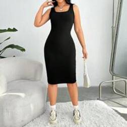 Shein Plus Solid Tank Bodycon Dress