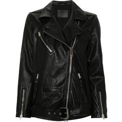 AllSaints Billie Embellished Leather Biker Jacket - Black