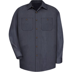 Red Kap Geometric Microcheck Long Sleeve Work Shirt