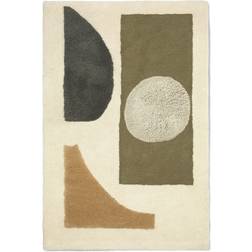 ferm LIVING Bloco Tufted Uldgulvtæppe 80x120 cm Grøn, Hvid cm