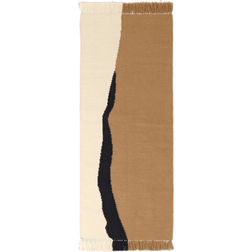 ferm LIVING Soil Kelim Rug 70x180 cm - Dark Sand & Beige, Hvid