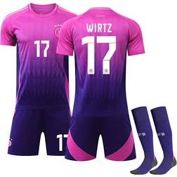 UEFA 2024 Wirtz Kids Soccer Jersey Kit Germany Away No. 17