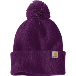 Carhartt Women's Knit Pom Pom Cuffed Beanie - Eggplant