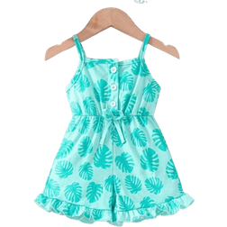 Shein Summer Baby Girls Turtle Leaf Printed Romper Cute Outfits