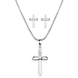 Montana Silversmiths True Belief Cross Jewelry Set - Silver