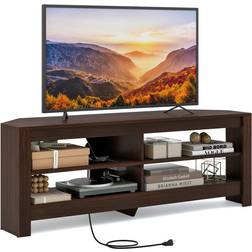 Costway Corner Stand Brown TV Bench 55x19.5"