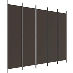 vidaXL 5-Panel Brown Room Divider 249.9x199.9cm