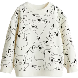 H&M Printed Sweatshirt - White/Pokémon (1117455015)