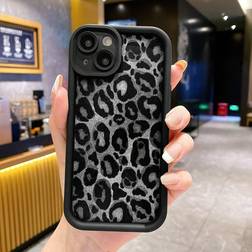 Shein Leopard Print Painted HighEnd Textured AntiFall Phone Case Protective Cover Suitable For IPhone Candy Color Painted AntiFall Creative Phone Case For