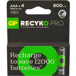 GP Batteries Recyko Pro Rechargeable Battery AAA 800mAh 4-pack