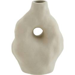 Madam Stoltz Stoneware Greige Vase 9.6"