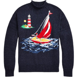 Polo Ralph Lauren Sailboat Intarsia Cotton Sweater - Navy Combo