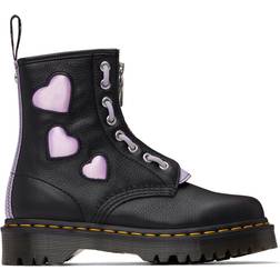 Dr. Martens 1460 Zip Heart Virgina Satin Lux Lace Up Boots - Purple