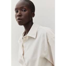 H&M Dame Beige Skjorte linmiks
