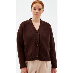 Pierre Robert Heavy Knit Cardigan Ull Brown