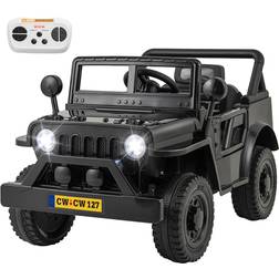 Costway 12V Kids Ride on Truck with Remote Control and 3 Speeds for Children-Black