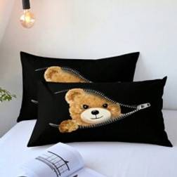 Shein 1pc 100% Polyester Polar Bear Envelope Pillowcase, No Filling Included Pillow Case Multicolour (45x45cm)