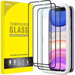 JeTech Full Screen Schutzfolie für iPhone 11/XR 6,1 Zoll Schwarzer Rand Panzer