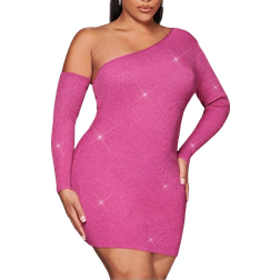 Shein Bae Plus Asymmetrical Neck Bodycon Dress