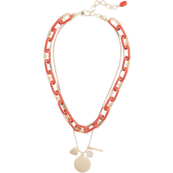 Chico's Multistrand Necklace - Gold/Orange/Transparent