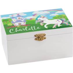 Unicorn Personalized Princess Castle Musical Jewelry Box - White