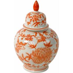 WERNS Lidded white/orange Vas 33cm