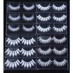 Shein Pairs Halloween White Lashes Dramatic Cateye White Color False Eyelashes D Natural Wispy Colored Lashes For Cosplay Makeup Party