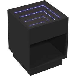 vidaXL Infinity LED Black Bedside Table 40x40cm