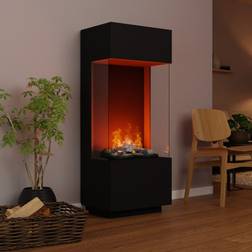 Glow Fire Elektrokamin 'OGF 1' Wasserdampf Kamin mit OMC 400 mit Holzdeko in Schwarz als Raumteiler HxBxT: 55x136x40 cm
